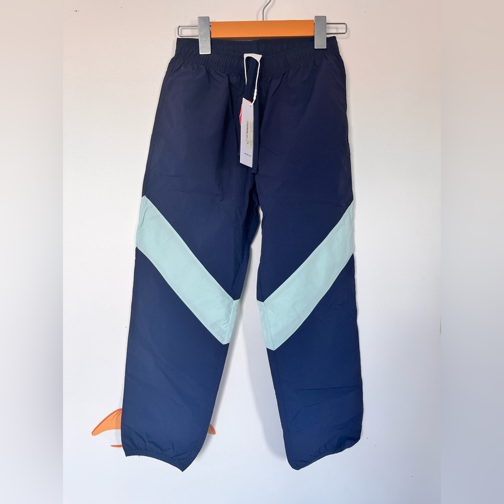 WYNKEN Navy and Light Blue kids Chevron Nylon Pants